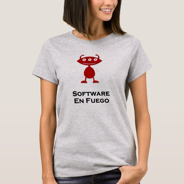 Camiseta Triple software de ojos en rojo fuego (Anverso)