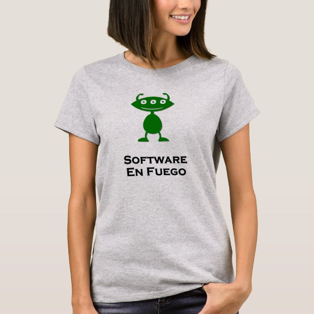 Camiseta Triple software ocular en verde fuego (Anverso)