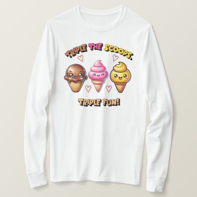 Camiseta ¡Triple, Triple diversión! (Anverso del diseño)