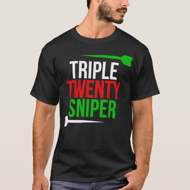Camiseta Triple Twenty Sniper Funny Darts Player (Anverso)