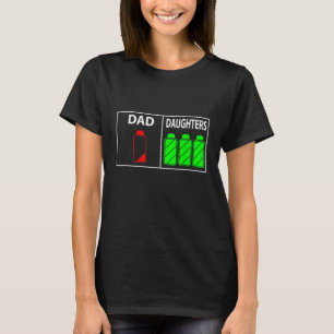 Camiseta Triplet Dad de tres hijas el divertido día del pad