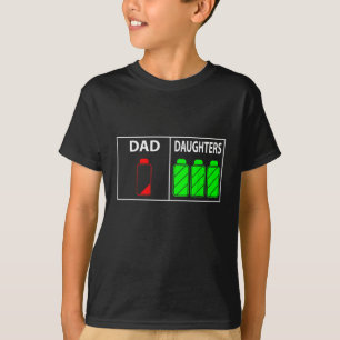 Camiseta Triplet Dad de tres hijas el divertido día del pad