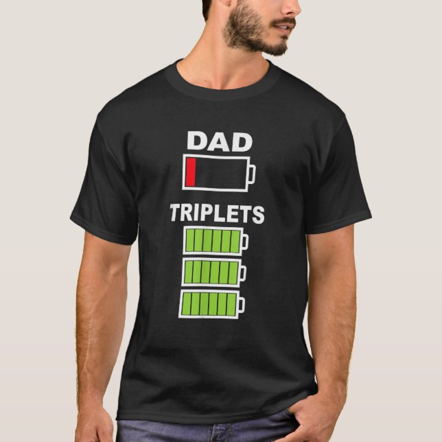 Camiseta Triplet de hombres con baja batería para padres ca (Anverso)