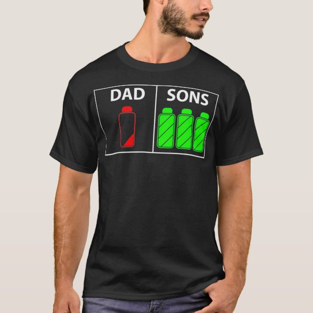 Camiseta Triplet de hombres de tres hijos de regalo bajo gr (Anverso)