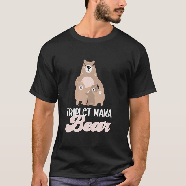 Camiseta Triplet Mama Bear Triplet Mamá De Triplet Triplet (Anverso)