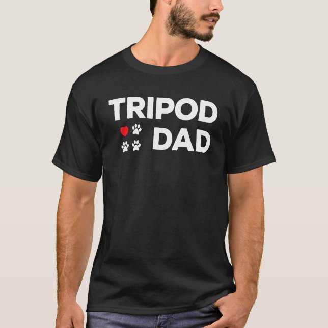 Camiseta Tripod Dad Paw de perro de tres piernas Amputee am (Anverso)
