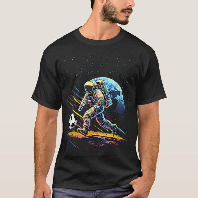Camiseta Trippy Astronauta Soccer Espacio psicodélico (Anverso)