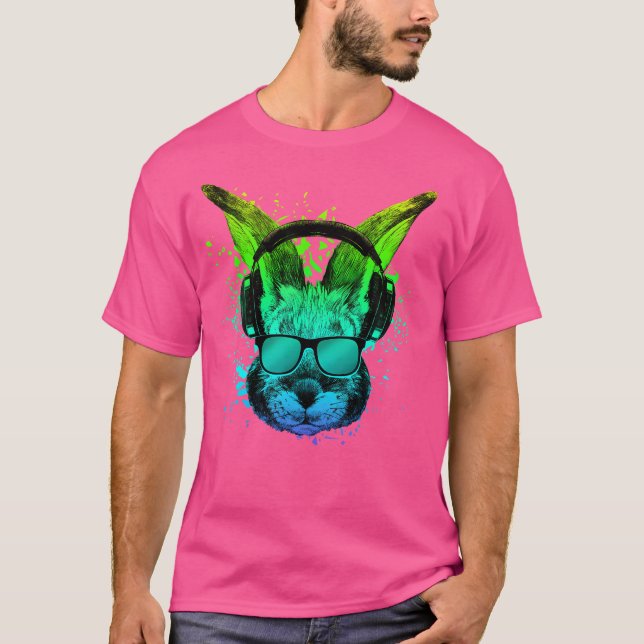 Camiseta Trippy Bunny Shirt Dj Ravers Edm Techno Psychedeli (Anverso)
