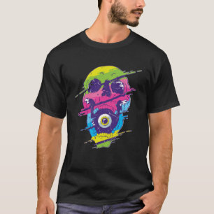 Camiseta Trippy con cráneo de cráneo con crema de piel, Pu