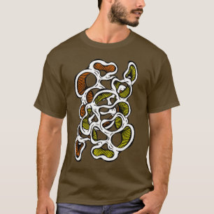 Camiseta Trippy Hippy Resumen Diseño de hongos orgánicos