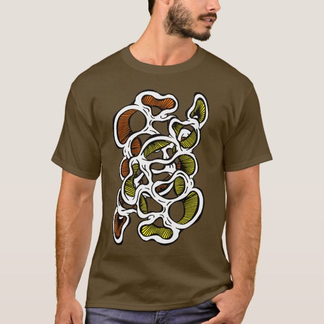 Camiseta Trippy Hippy Resumen Diseño de hongos orgánicos (Anverso)