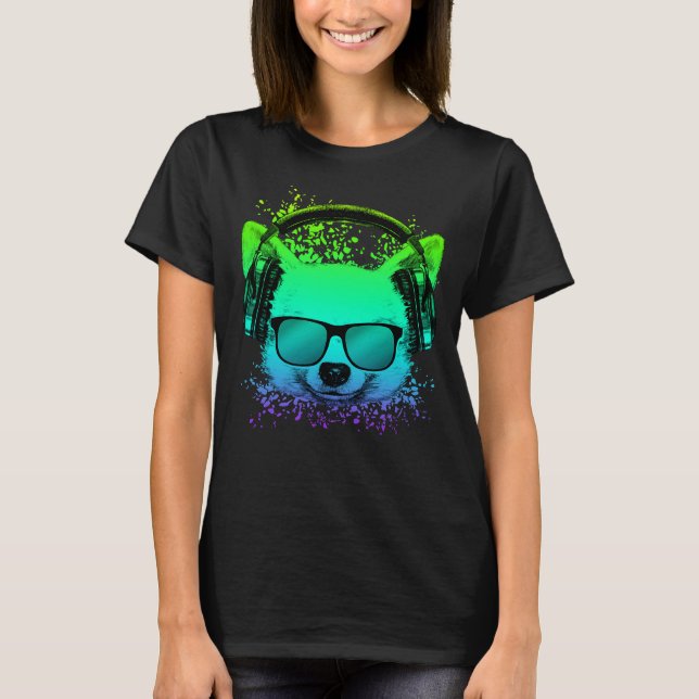 Camiseta Trippy Perro Chihuahuas Dj Para Ravers Edm Techno  (Anverso)