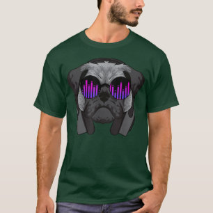 Camiseta Trippy Pug Dog Wearing Music Sunglasses