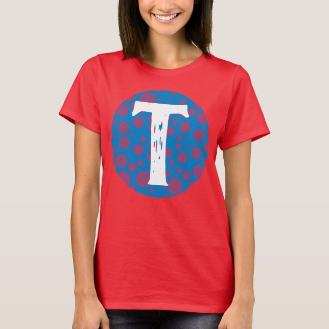 Camiseta Trippy puntos iniciales círculo violeta de la luna (Anverso)