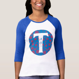 Camiseta Trippy puntos iniciales círculo violeta de la luna