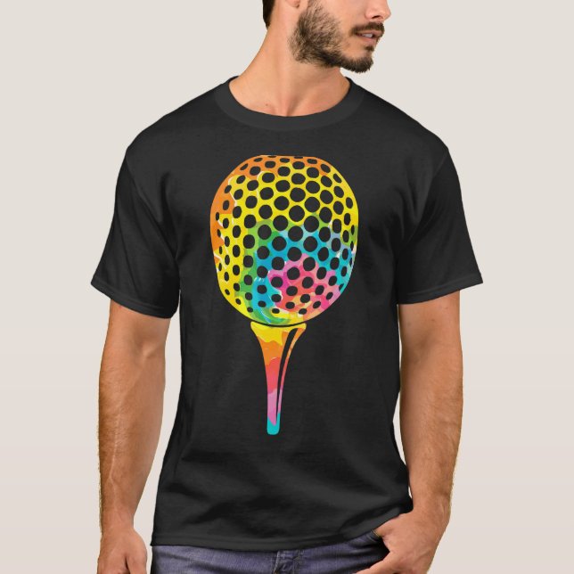 Camiseta Trippy Rainbow Hippie Tie Dye Golf (Anverso)