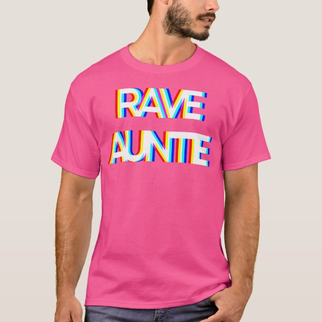 Camiseta Trippy Techno Edm Music Rave Festival Aunt Auntie  (Anverso)
