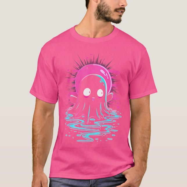 Camiseta Trippy Vaporwave Fantasma Techno Rave Halloween Ed (Anverso)