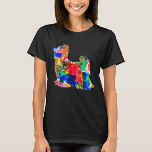 Camiseta Trippy Watercolor Colorful Yorki Yorkshire Terrie