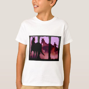 Camiseta Tríptico de caballos salvajes