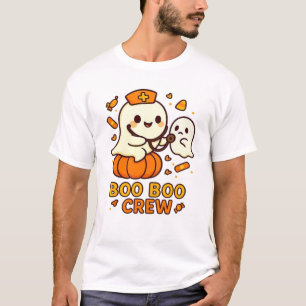 Camiseta Tripulación Boo Boo Enfermera Divertida Halloween 