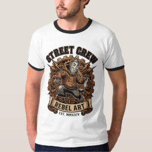 Camiseta Tripulacion callejera oso mecánico de arte rebelde