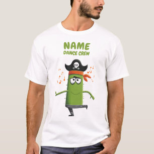 Camiseta Tripulación de baile de cactus pirata divertido