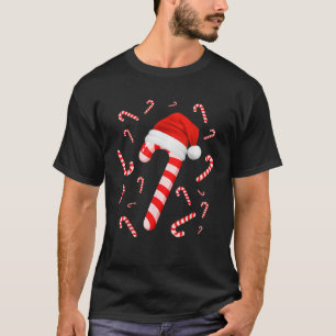 Camiseta Tripulación de bastón de caramelo divertido Navida