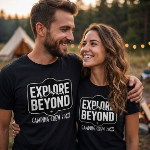 Camiseta Tripulación de Camping Explorar Más Allá Personali