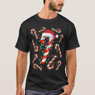 Camiseta Tripulación de Caramelo Rojo y Blanco Santa Navide