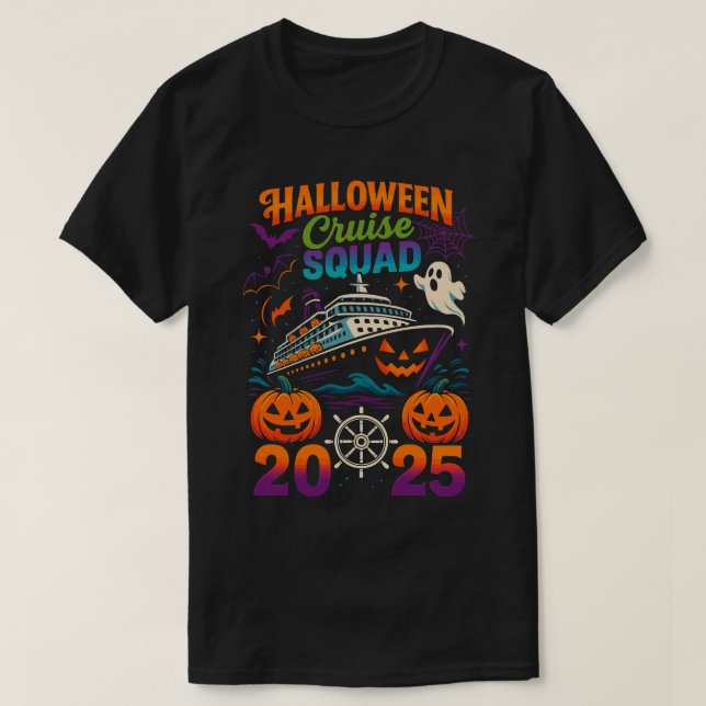 Camiseta Tripulación de crucero Halloween Squad 2025 coinci (Diseño del anverso)