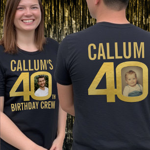 Camiseta tripulación de cumpleaños número 40 con nombre per
