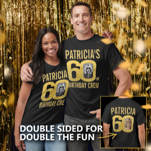 Camiseta tripulación de cumpleaños número 60 con nombre per