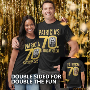 Camiseta tripulación de cumpleaños número 70 con nombre per