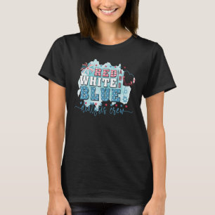 Camiseta Tripulación De Diálisis Azul Blanco Rojo 4 De Juli