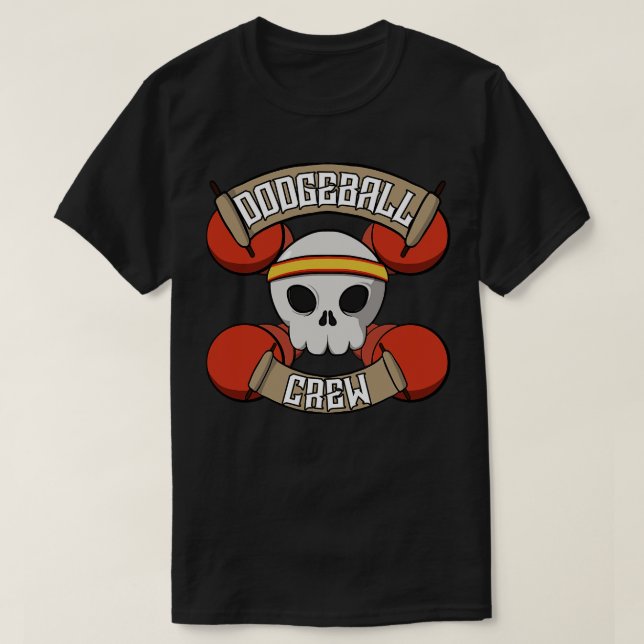 Camiseta Tripulación de dodgeball Pirata alegre (Diseño del anverso)