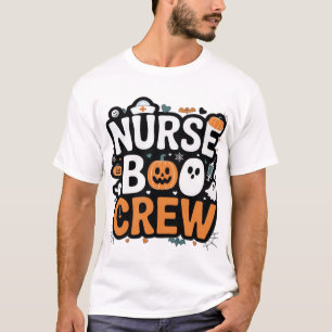 Camiseta Tripulación de enfermera Boo Halloween héroe de la