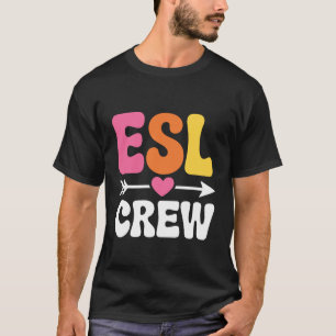 Camiseta Tripulación de ESL Retro Colorido Profesor de Ingl