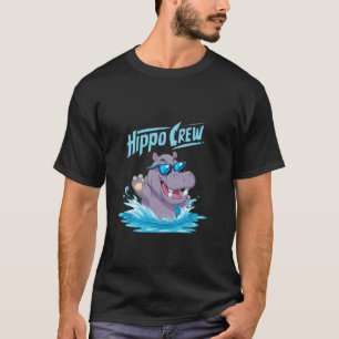 Camiseta Tripulación de hipopótamos divertido dibujo animad