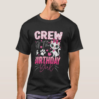 Camiseta Tripulación De La Cumpleañera Gata Familia Kitty M
