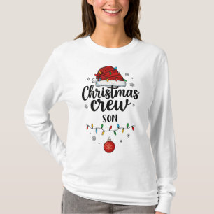 Camiseta Tripulación de Navidad Hijo Gorra de Santa Claus N