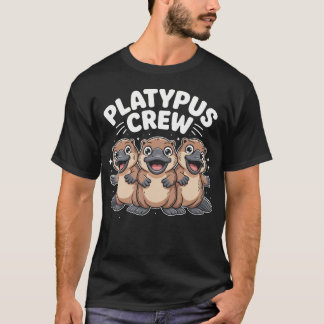 Camiseta Tripulación de Ornitorrinco Dibujo Animado Animal 