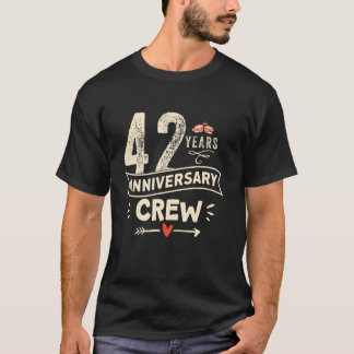 Camiseta Tripulación de pareja aniversario de 42 años de ma