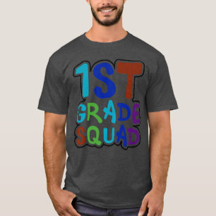 Camiseta Tripulación de primer grado de diseño cuádruple 