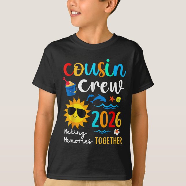 Camiseta Tripulación de primos 2026 Haciendo Recuerdos Vac  (Anverso)