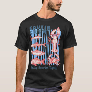 Camiseta Tripulación de primos a rayas creando recuerdos ju