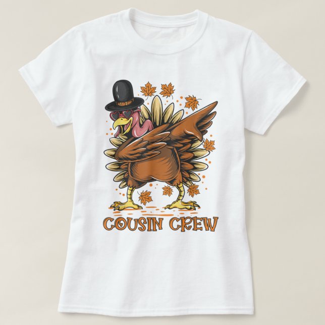 Camiseta Tripulación de primos DABBING TURKEY Graciosa Acci (Diseño del anverso)