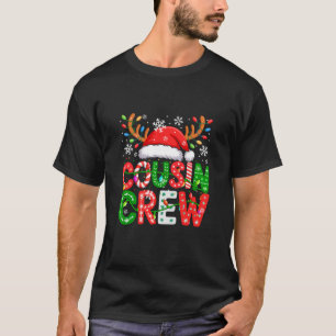 Camiseta Tripulación de primos Navidad Santa Reno Luces Col