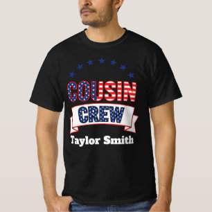 Camiseta Tripulación de primos patrióticos personalizados p
