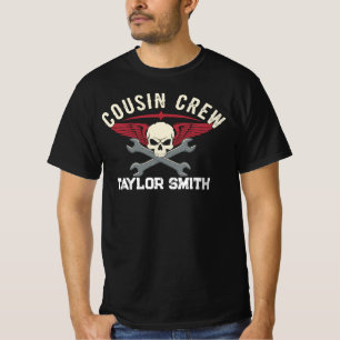 Camiseta Tripulación de primos personalizados con cráneo de